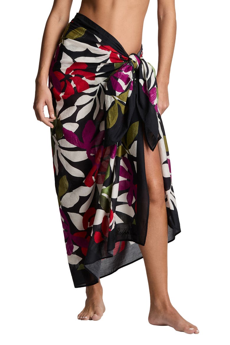 Border Print Cover-Up Pareo, Main, color, MULTI