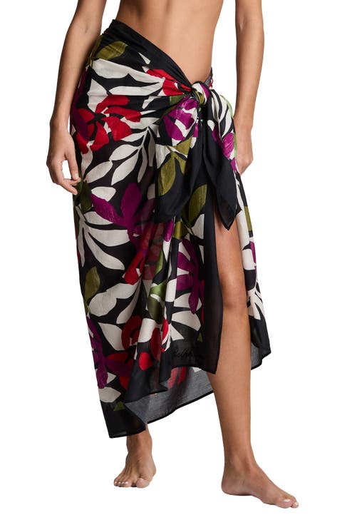 Border Print Cover-Up Pareo