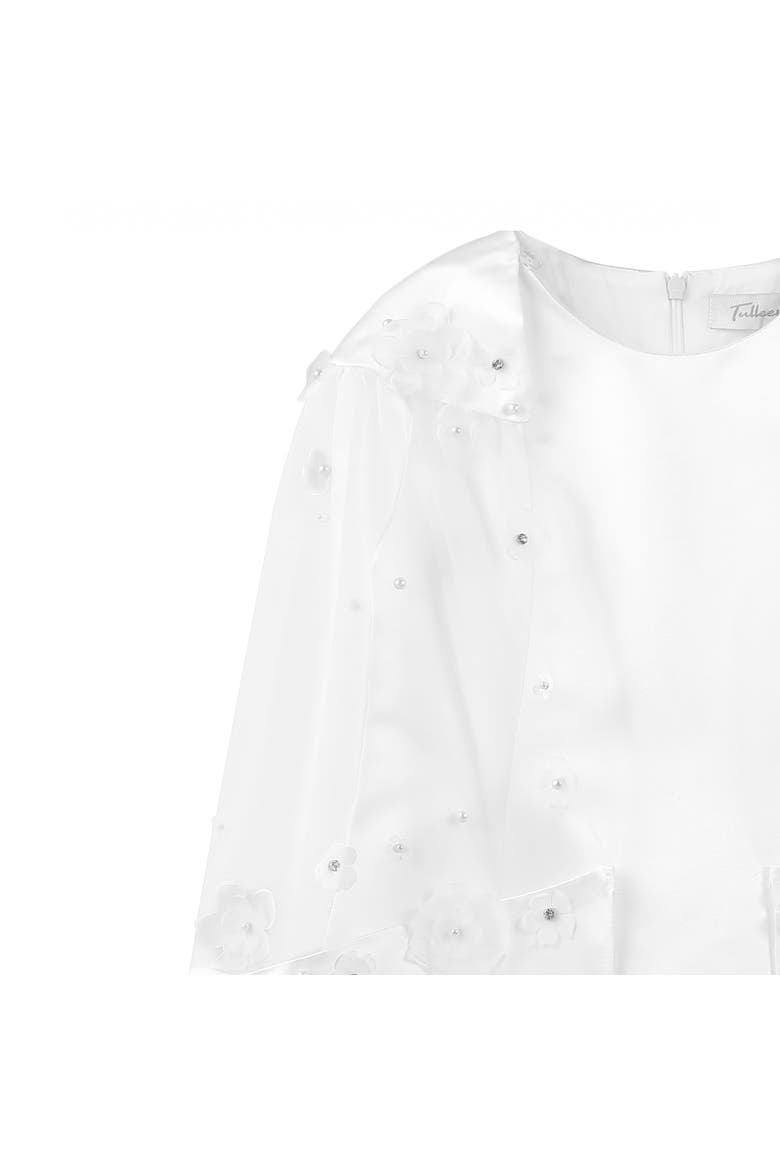 HoneyBelle Floral Overlay Dress, Alternate, color, White