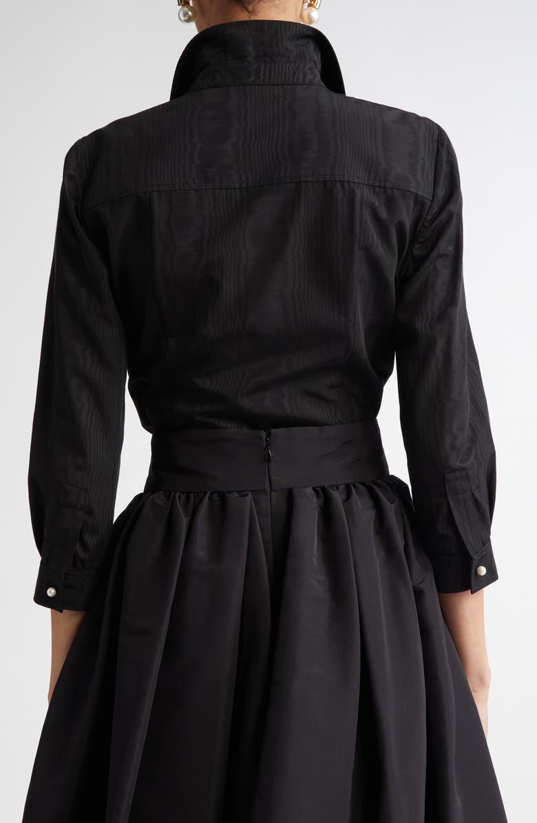 Carolina Herrera Icon Moiré Button-Up Shirt, Alternate, color, 