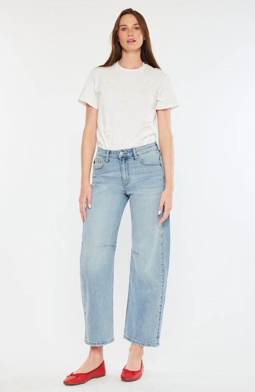Kancan Isla High Rise Horseshoe Jeans In White
