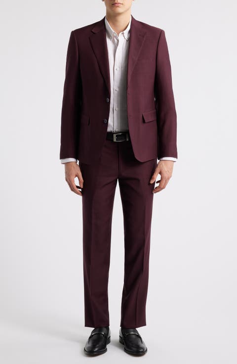 Matteo Slim Fit Burgundy Wool Suit
