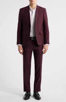 ZANETTI Matteo Slim Fit Burgundy Wool Suit