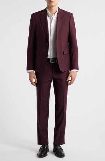 ZANETTI Matteo Slim Fit Burgundy Wool Suit