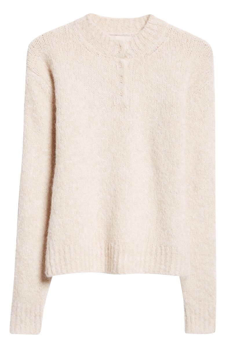 Paloma Wool Crush Henley Sweater, Alternate, color, Ecru