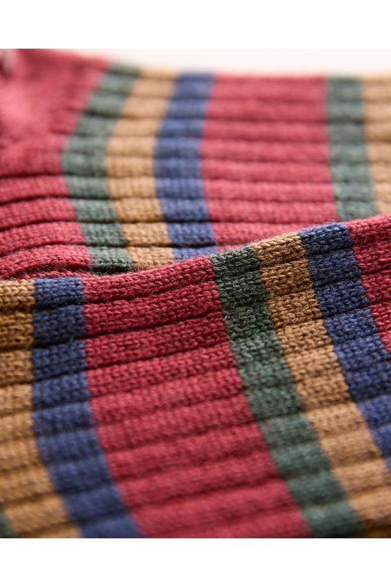 Cotton Stripe Sock, Alternate, color, DARK RUST