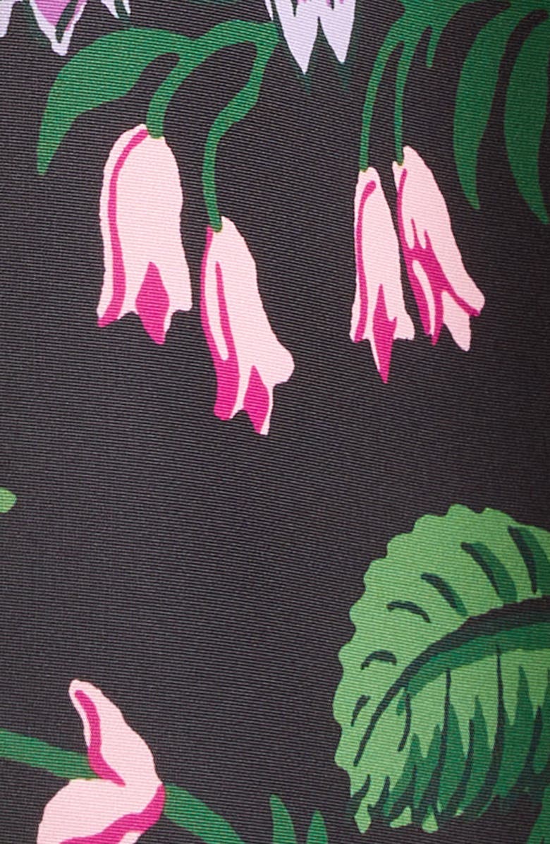 Carolina Herrera Floral Print A-Line Satin Skirt, Alternate, color,