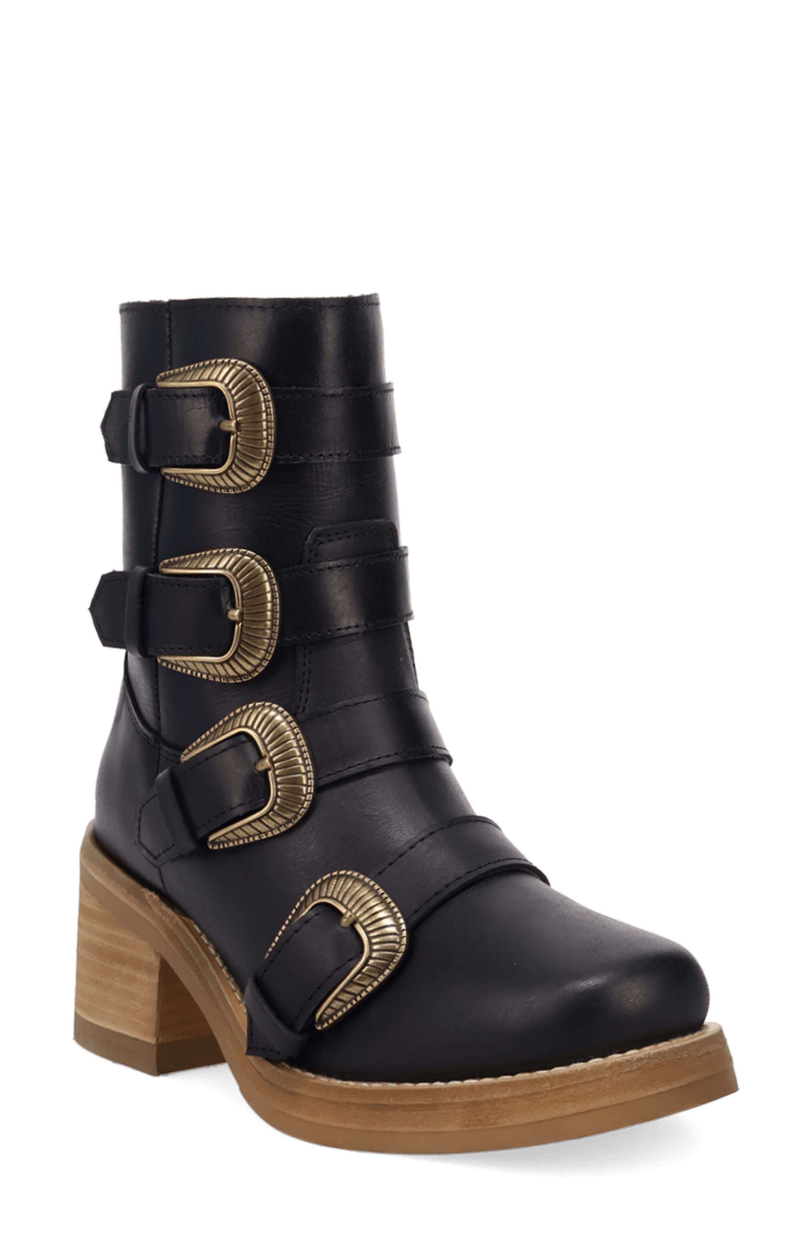 Dingo Topanga Buckle Strap Bootie In Black