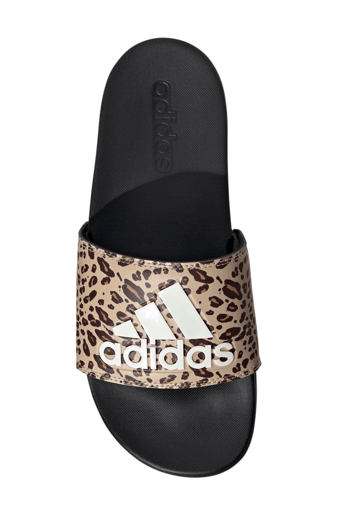 Adilette Comfort Slide Sandal, Alternate, color, BLACK/ OFF WHITE/ MAGIC BEIGE