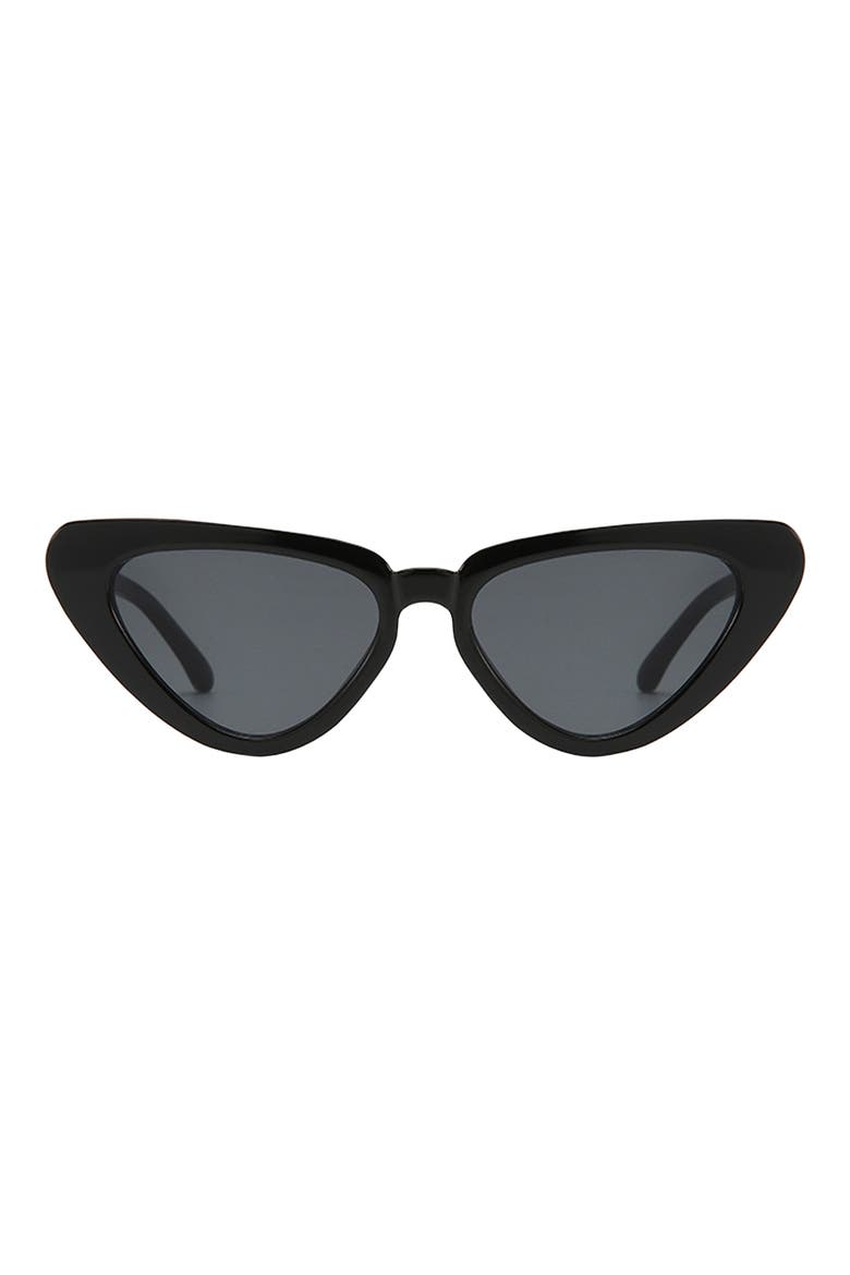 Freya 53mm Gradient Polarized Cat Eye Sunglasses, Main, color, BLACK