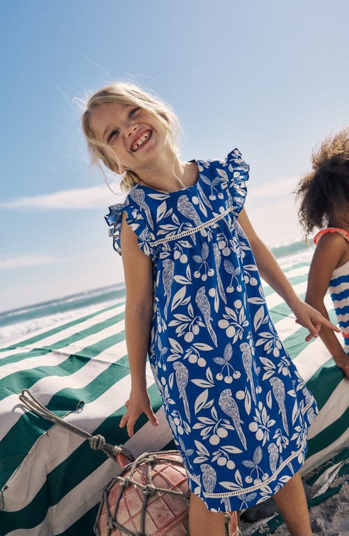 Mini Boden Kids' Celia Parrot Print Cotton Sundress
