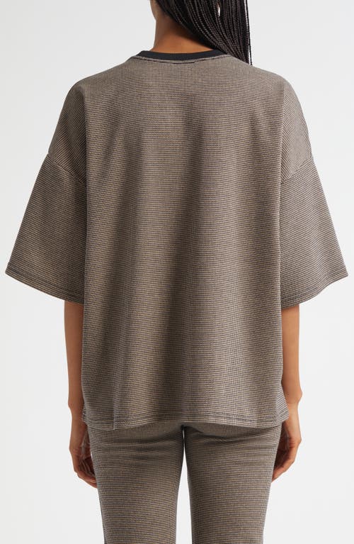 Staud Capsule Houndstooth Top In Burgundy