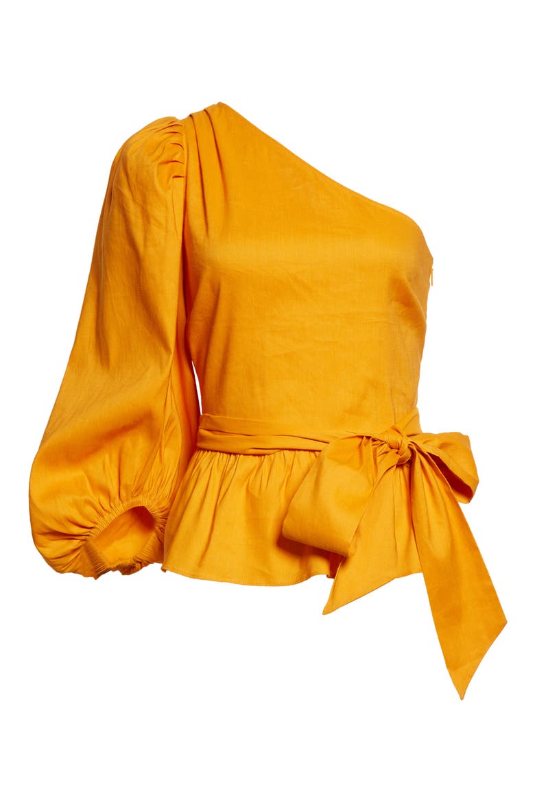 Lera One-Shoulder Top, Alternate, color, DARK ORANGE