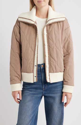 Thread & Supply Knit Collar Quilted Jacket