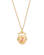Fable England Z Initial Zigzag Clover Gold Spinner Chain Necklace
