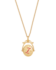 Fable England Z Initial Zigzag Clover Gold Spinner Chain Necklace