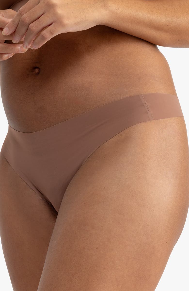 Uwila Warrior Soft Seamless Thong, Alternate, color, Toffee