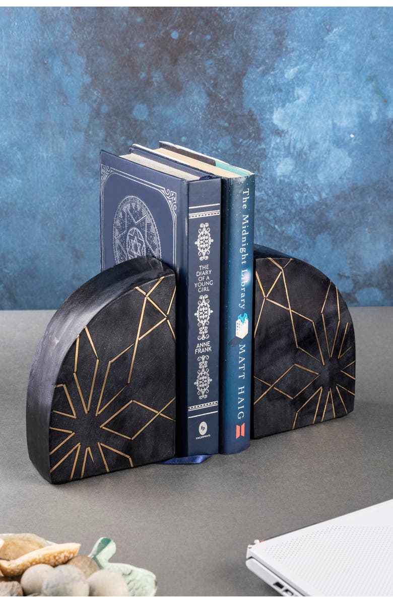 GAURI KOHLI Enchant Marble Bookends, Alternate, color, Black