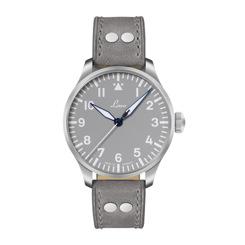Augsburg - 42mm, Gray Dial, Automatic, Riveted Gray Leather Strap