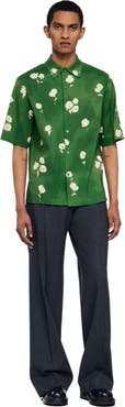 SANDRO Abstract Floral Shirt