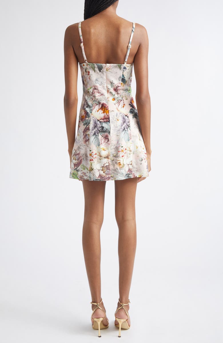 Alice + Olivia Julia Floral Print Sleeveless Minidress, Alternate, color, Sweet Peony