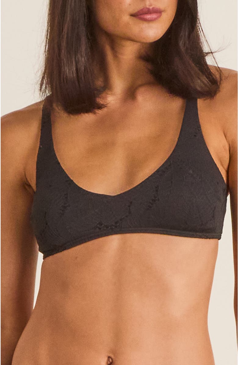 Aqua Blu V-Neck Amelia Bikini Top, Alternate, color, Black