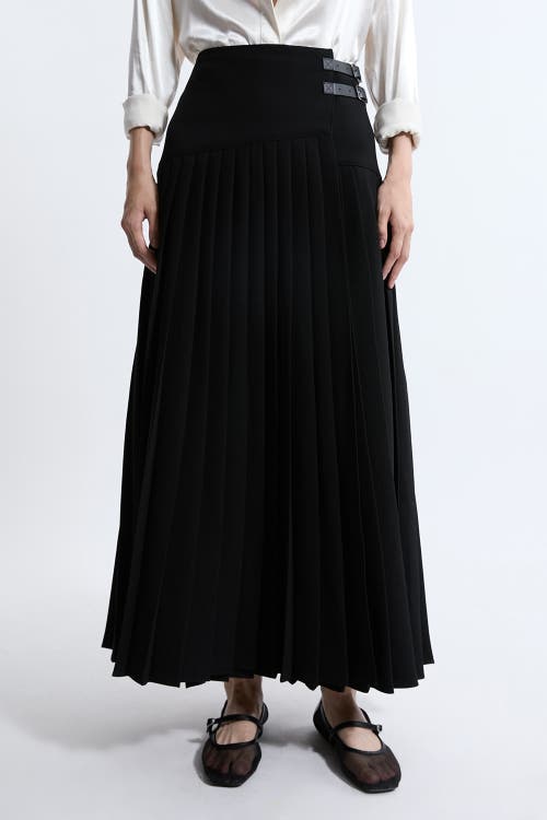 Karen Millen Buckle Detailed Maxi Skirt In Black