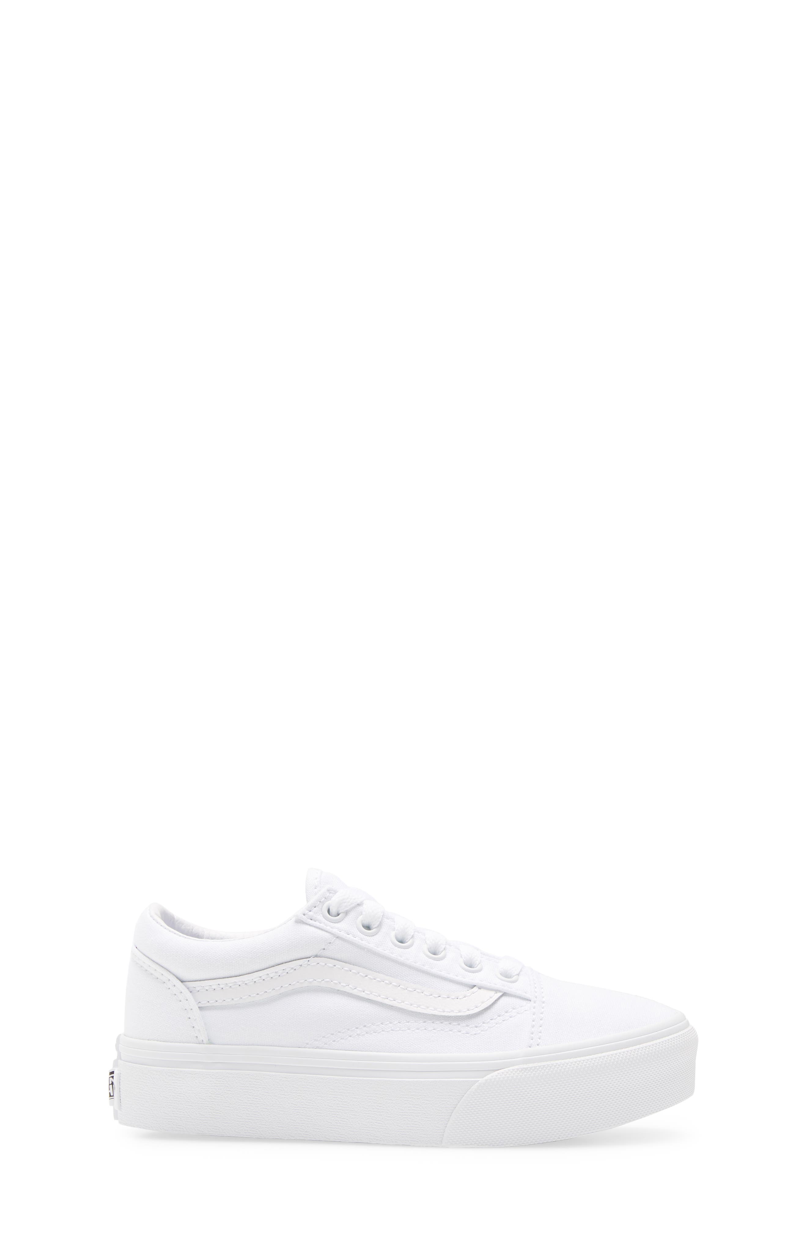 Old Skool Platform Sneaker, Alternate, color, TRUE WHITE/ TRUE WHITE