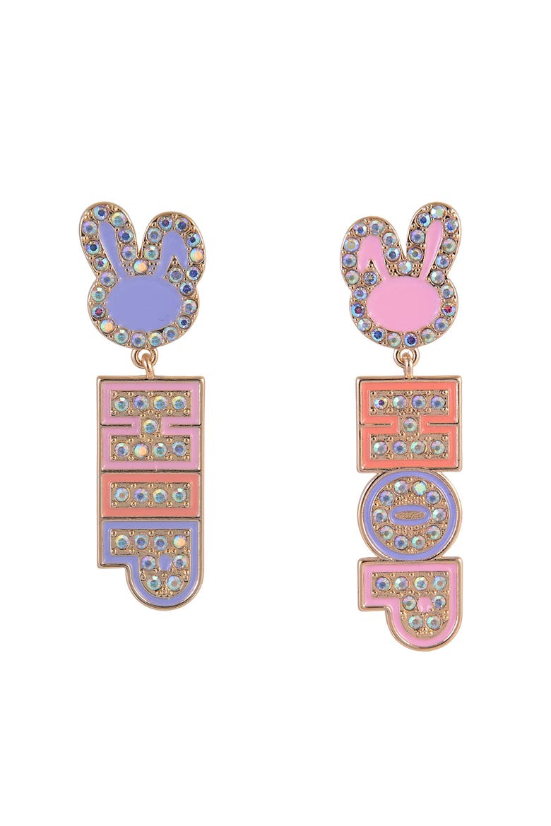 Easter Hip Hop Bunny Earrings, Alternate, color, Pink
