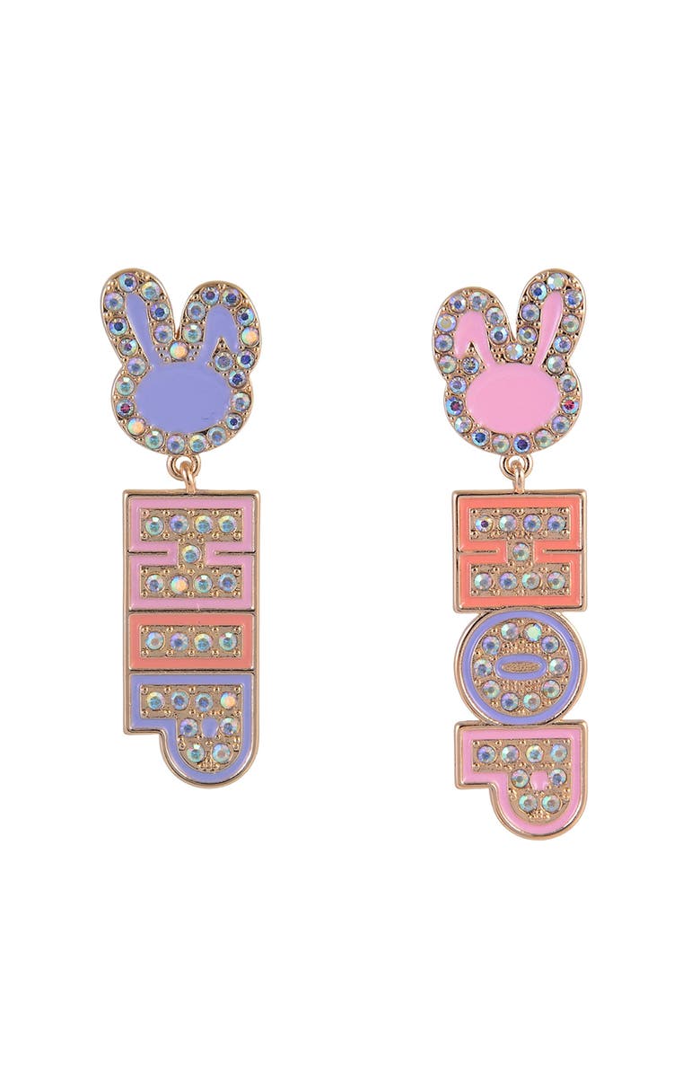 Hallmark Easter Hip Hop Bunny Earrings, Alternate, color, Pink