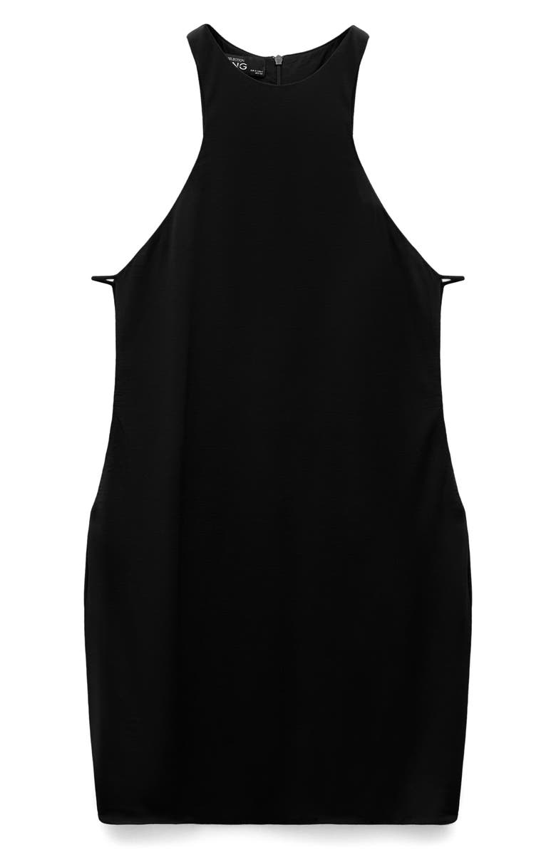 MANGO Sleeveless Racerback Dress, Alternate, color, Black