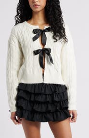 BP. Cable Bow Tie Cardigan