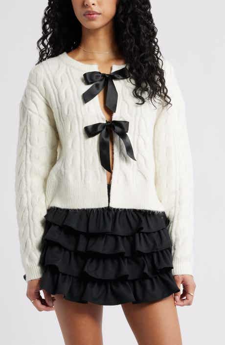 BP. Cable Bow Tie Cardigan