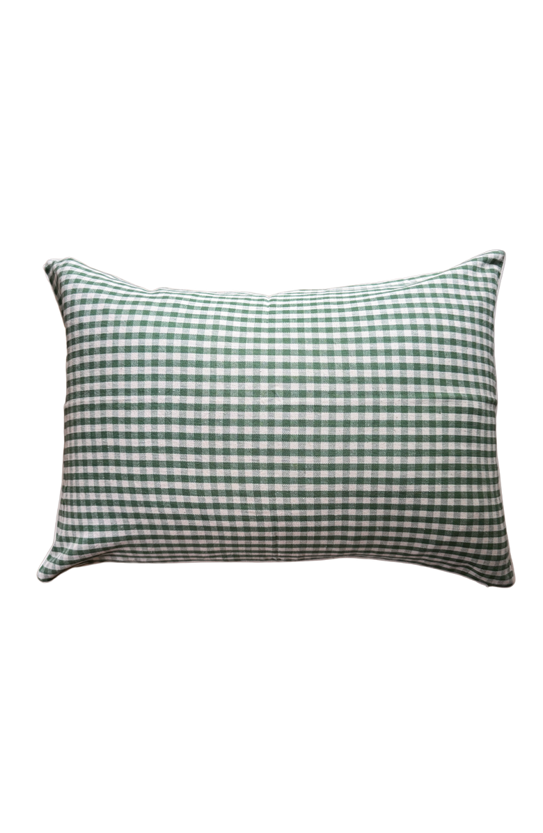 KD Weave Gingham Pillow Cover - Cover Only, Main, color, Olive - 16 X 23
