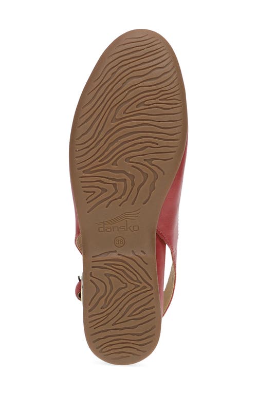 Dansko Lea Slingback Flat In Red Burnished Nappa