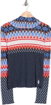 Free People FP Movement Breathe Easy Placed Print Cotton Blend Hoodie