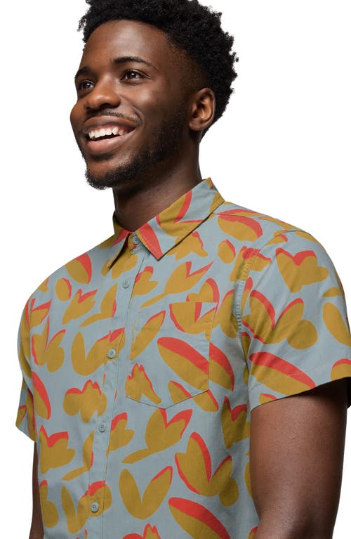 Prana Stimmersee Short Sleeve Button-up Shirt In Saltwater Indo Disco