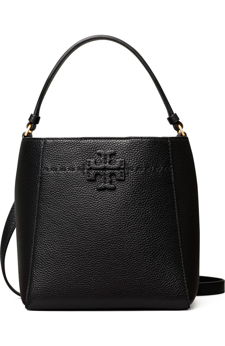 Tory Burch McGraw Small Leather Bucket Bag, Main, color,