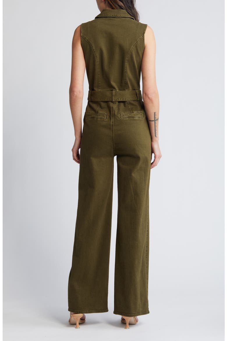 Sasha Belted Denim Jumpsuit, Alternate, color, VINTAGE OLIVE MEADOW