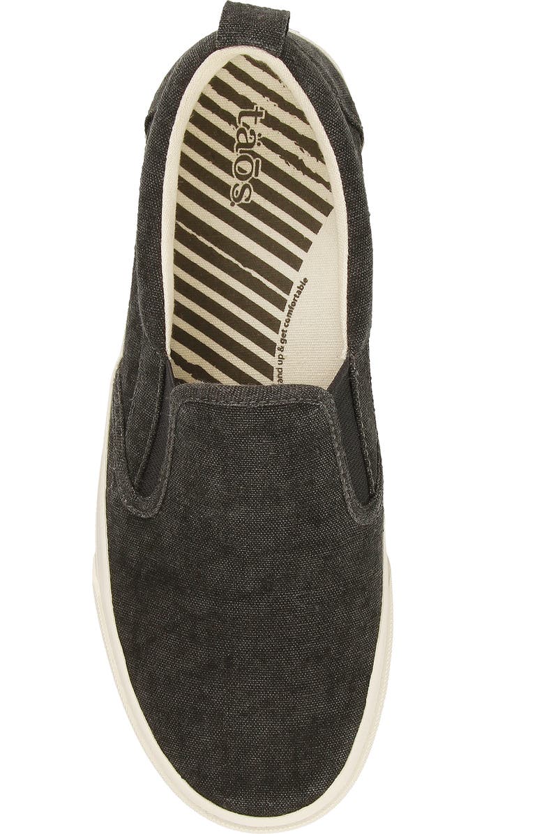Taos Rubber Soul Slip-On Sneaker, Alternate, color, Charcoal Wash Canvas