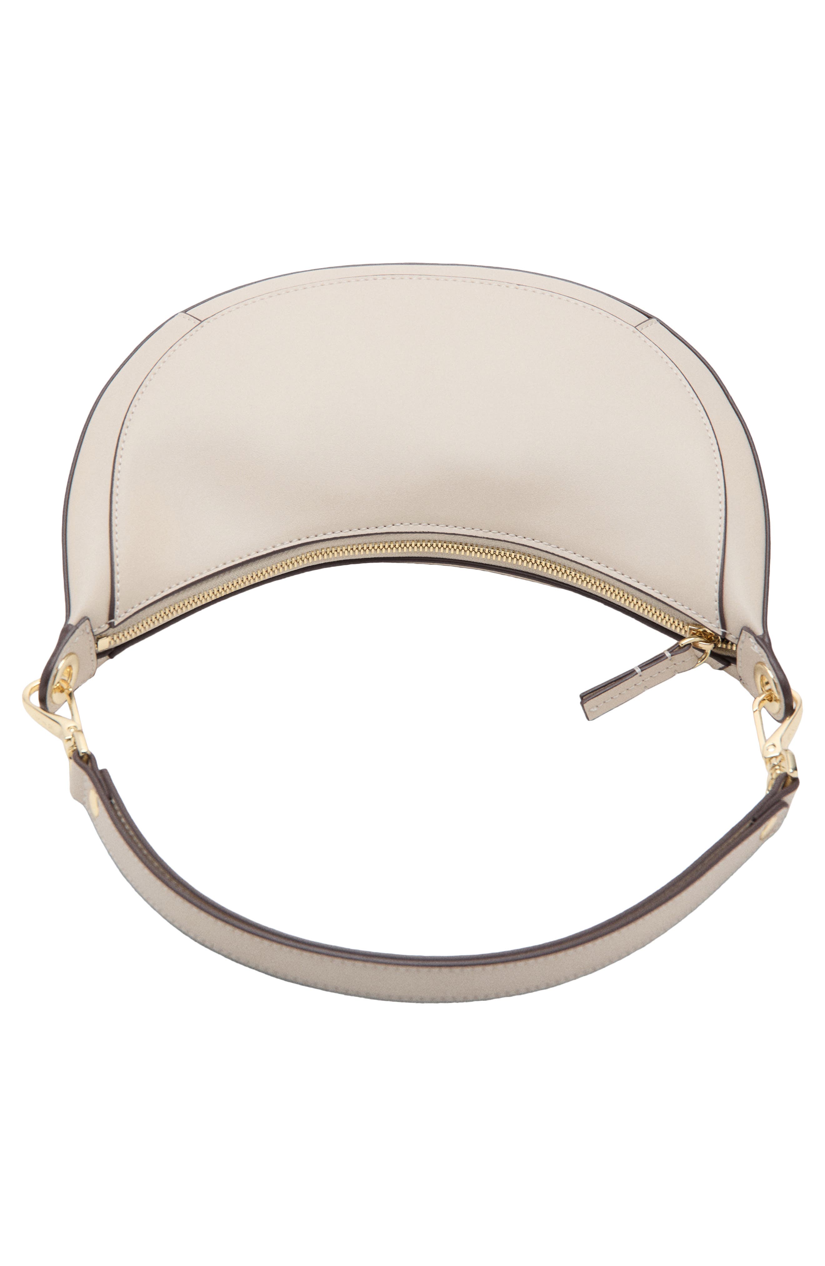 MANGO Oval Faux Leather Shoulder Bag, Alternate, color, Off White