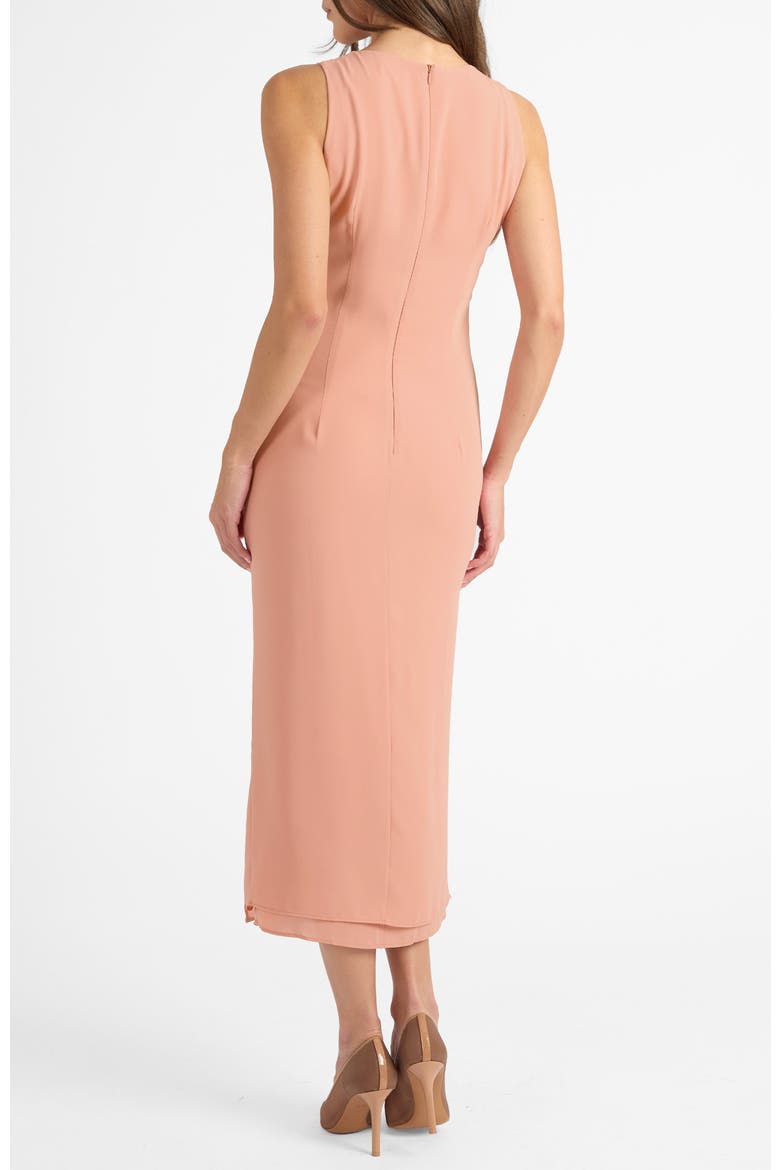 Tate Sleeveless Midi Dress in Fluid Crepe, Alternate, color, ROSA