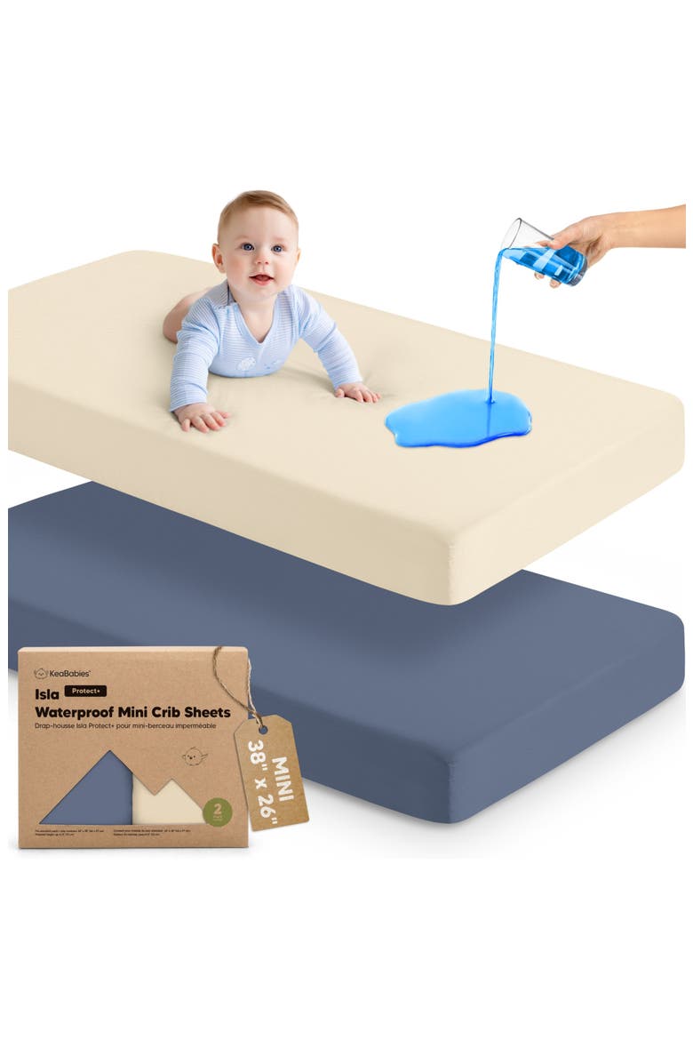 2-Pack Isla [Protect+] Waterproof Mini Crib Sheets, Main, color, Maritime