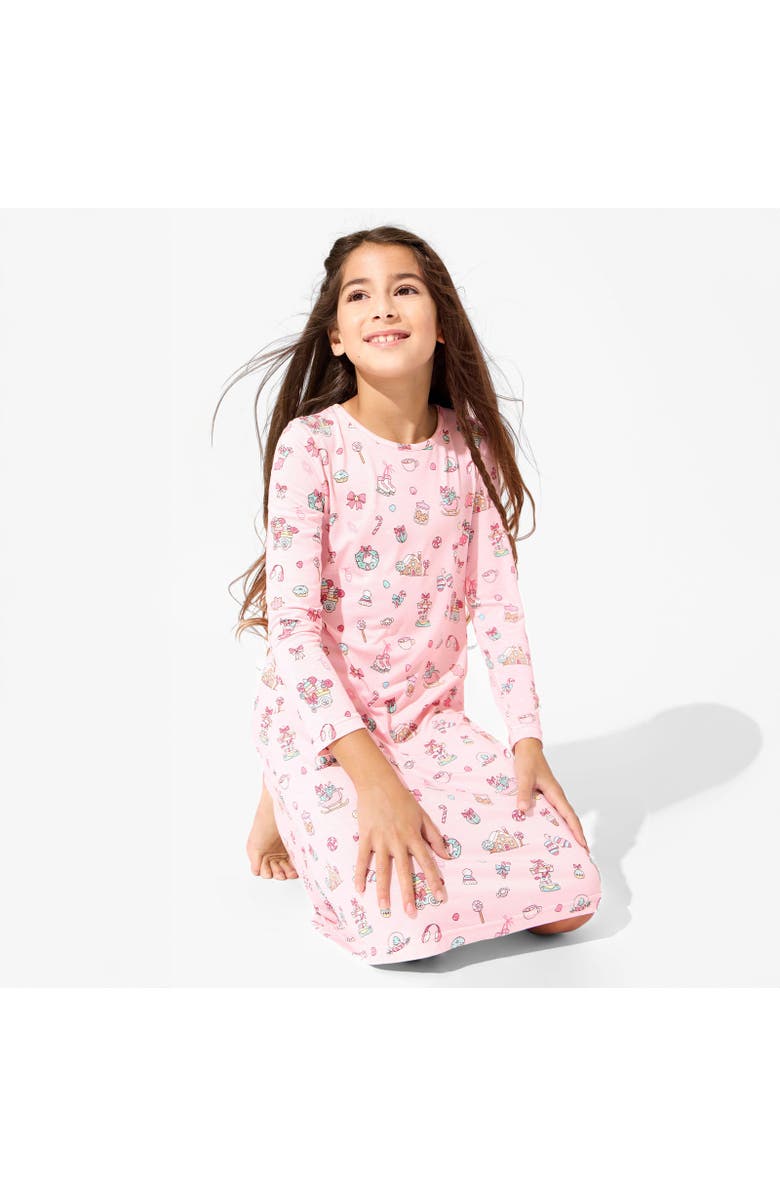 Bellabu Bear Kids' Candy Cane Lane Long Sleeve Dress, Alternate, color, Candy Cane Lane