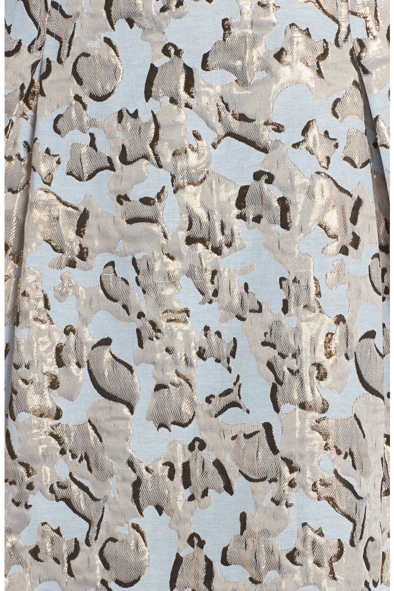 Metallic Jacquard Fit & Flare Dress, Alternate, color, PRINT