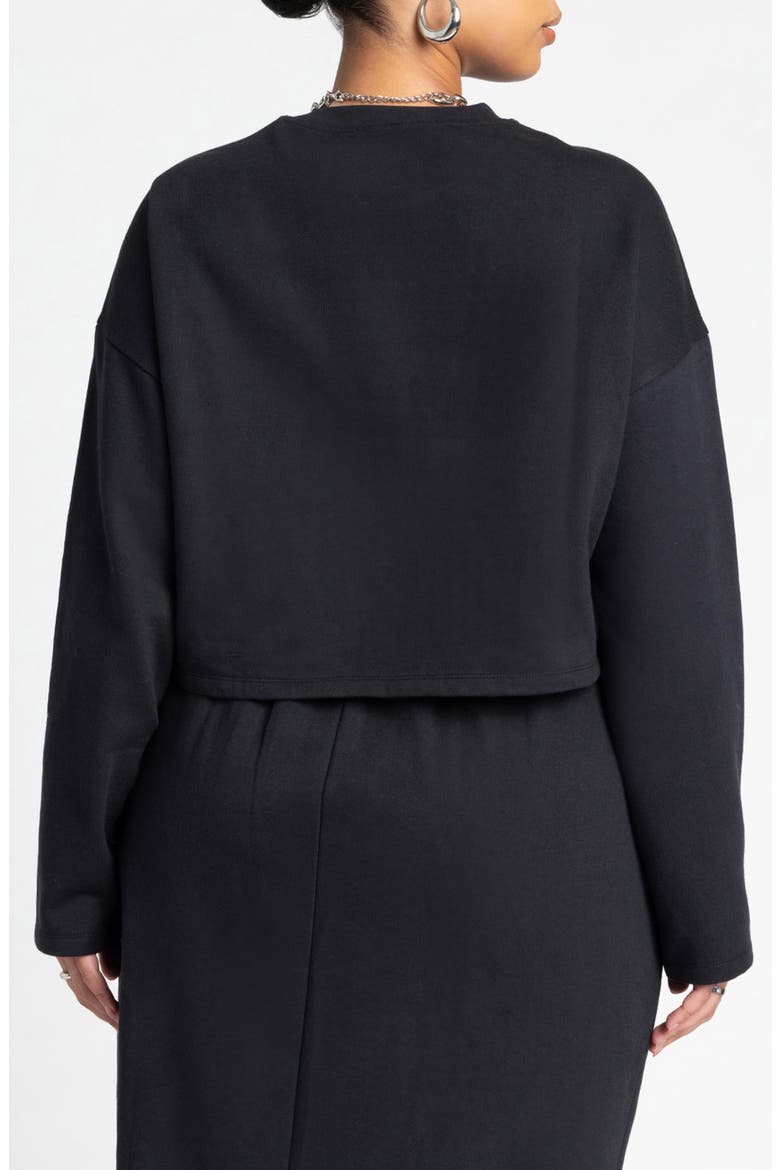 Oversized Cropped Sweatshirt, Alternate, color, BLACK ONYX