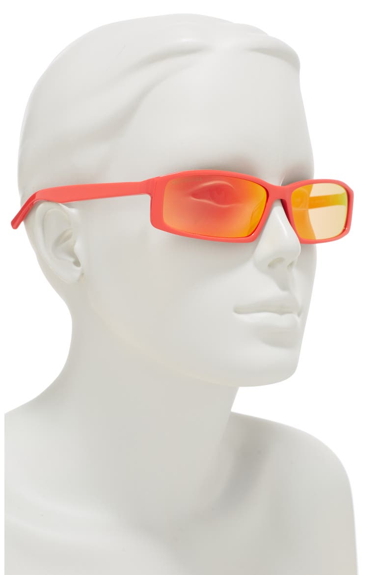 60mm Rectangle Sunglasses, Alternate, color, RED RED RED