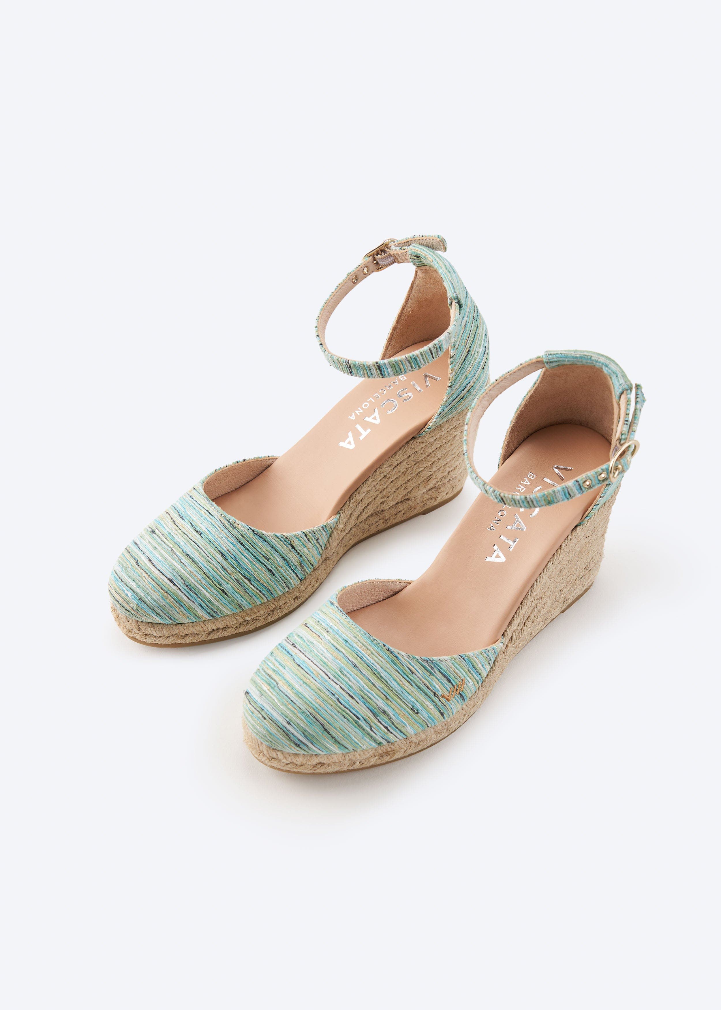 VISCATA Estartit Archive Canvas Espadrille Wedges, Alternate, color, Multicolor Blue