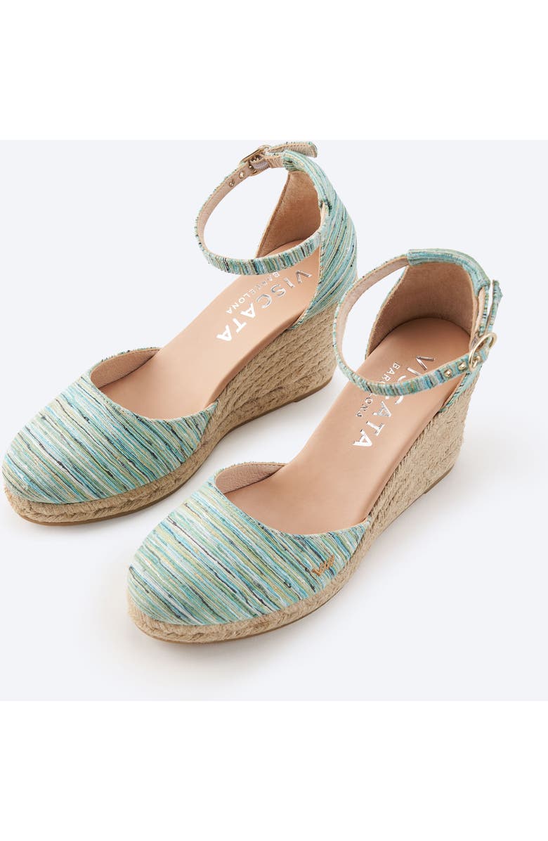 VISCATA Estartit Archive Canvas Espadrille Wedges, Alternate, color, Multicolor Blue