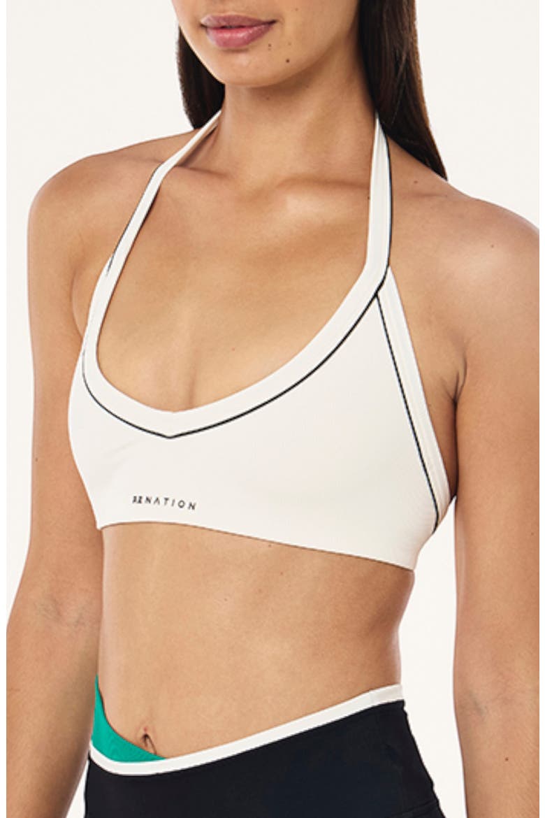 Layback Halter Rib Sports Bra, Alternate, color, WHISPER WHITE